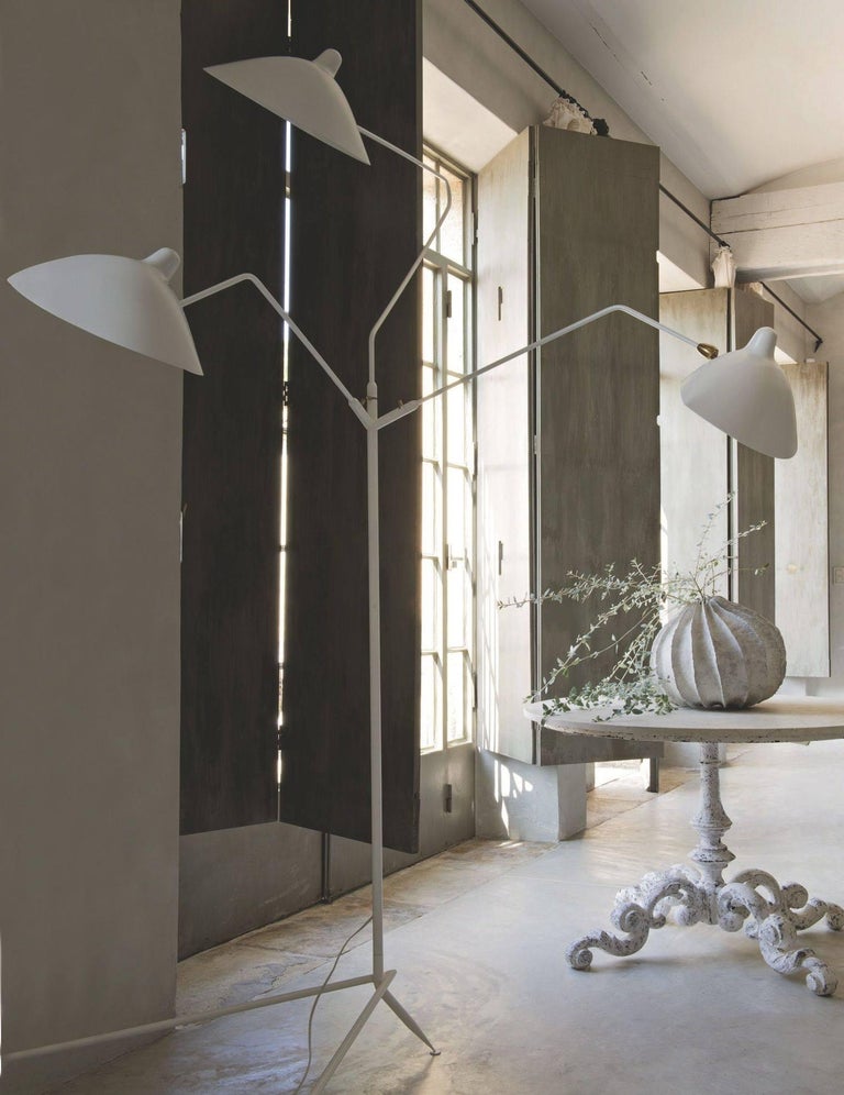 Editions Serge Mouille 'Lampadaire 3 Bras Pivotants' Floor Lamp For Sale at  1stDibs