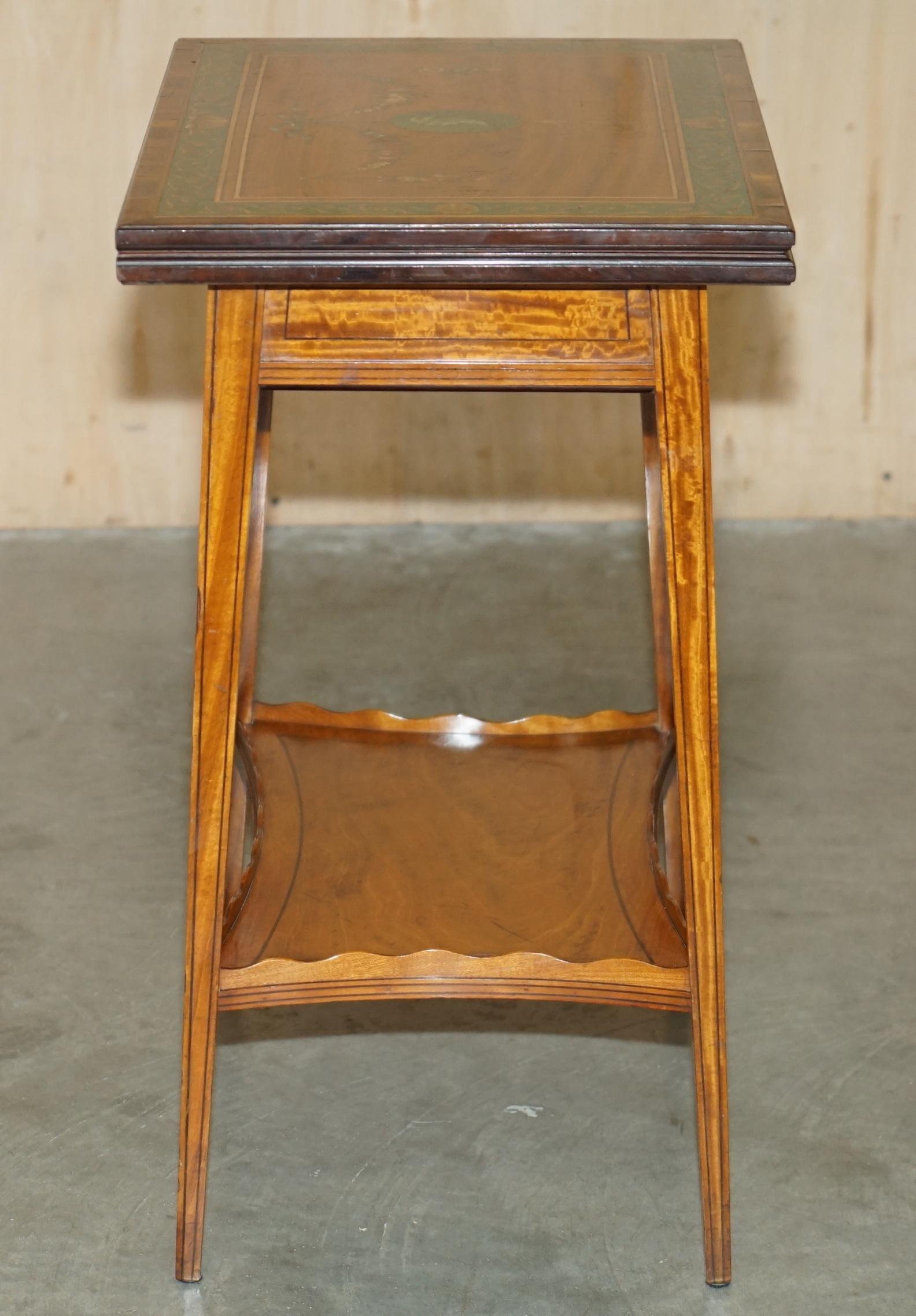 EDITORS CHOICE ANTIQUE HOWARD & SON'S SHERATON REVIVAL GAMES CARDS SiDE TABLE For Sale 5