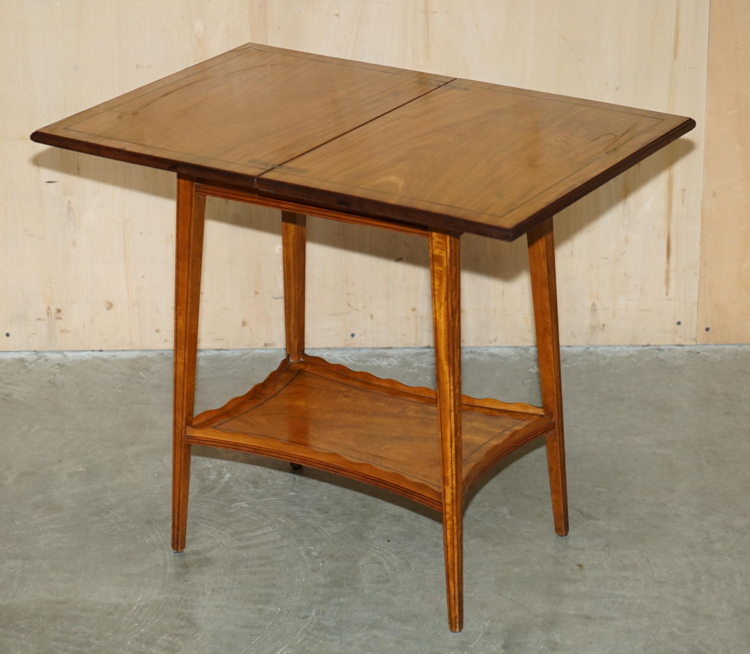 EDITORS CHOICE ANTIQUE HOWARD & SON'S SHERATON REVIVAL GAMES CARDS SiDE TABLE For Sale 9