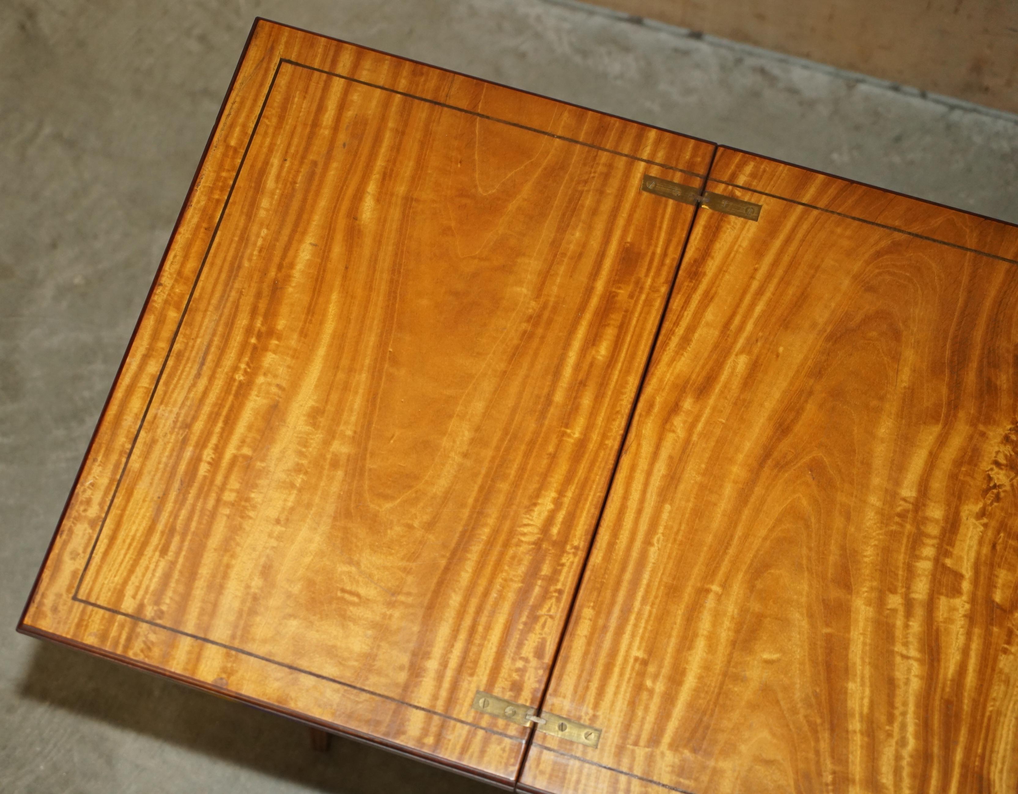 EDITORS CHOICE ANTIQUE HOWARD & SON'S SHERATON REVIVAL GAMES CARDS SiDE TABLE For Sale 11