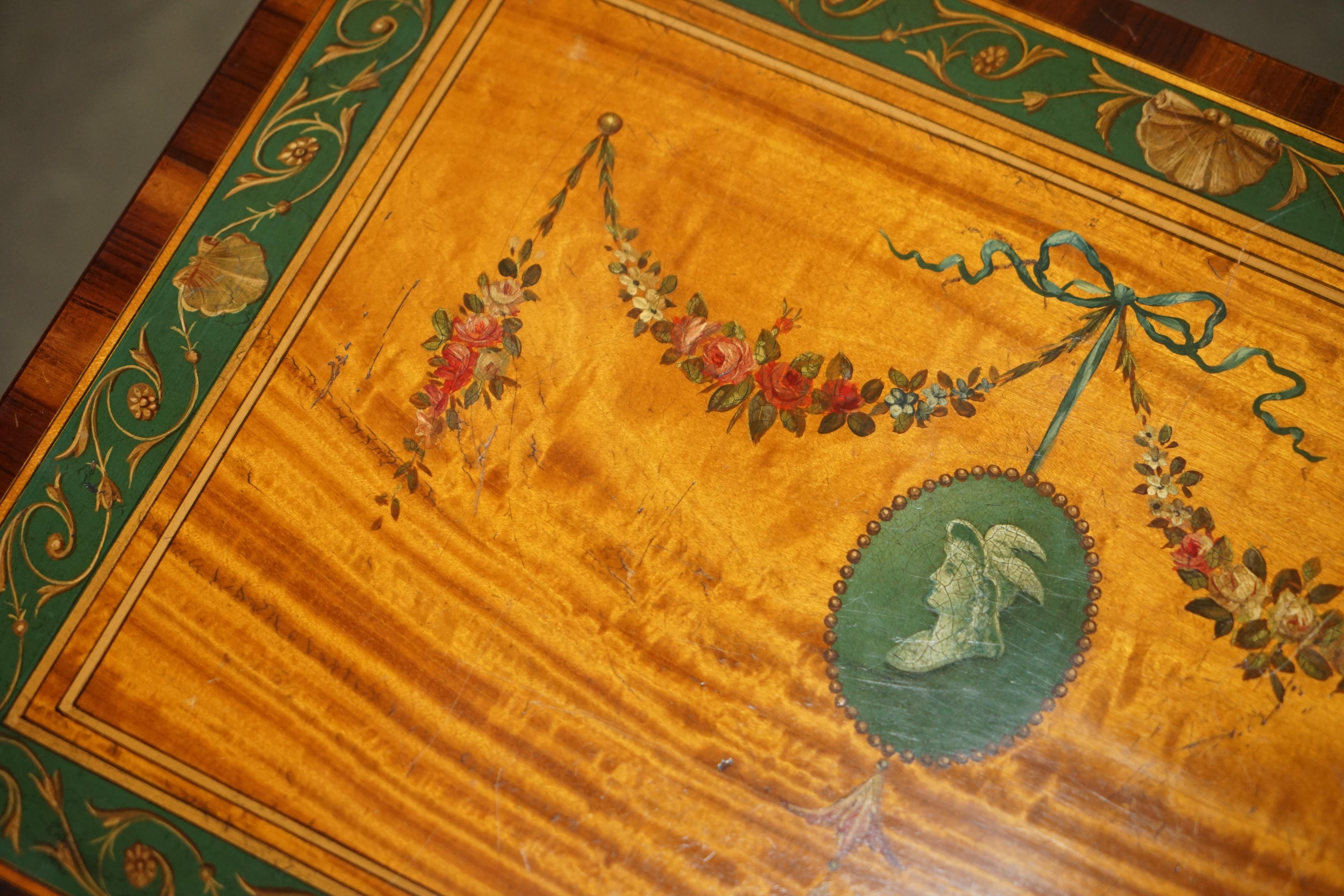 19th Century EDITORS CHOICE ANTIQUE HOWARD & SON'S SHERATON REVIVAL GAMES CARDS SiDE TABLE For Sale