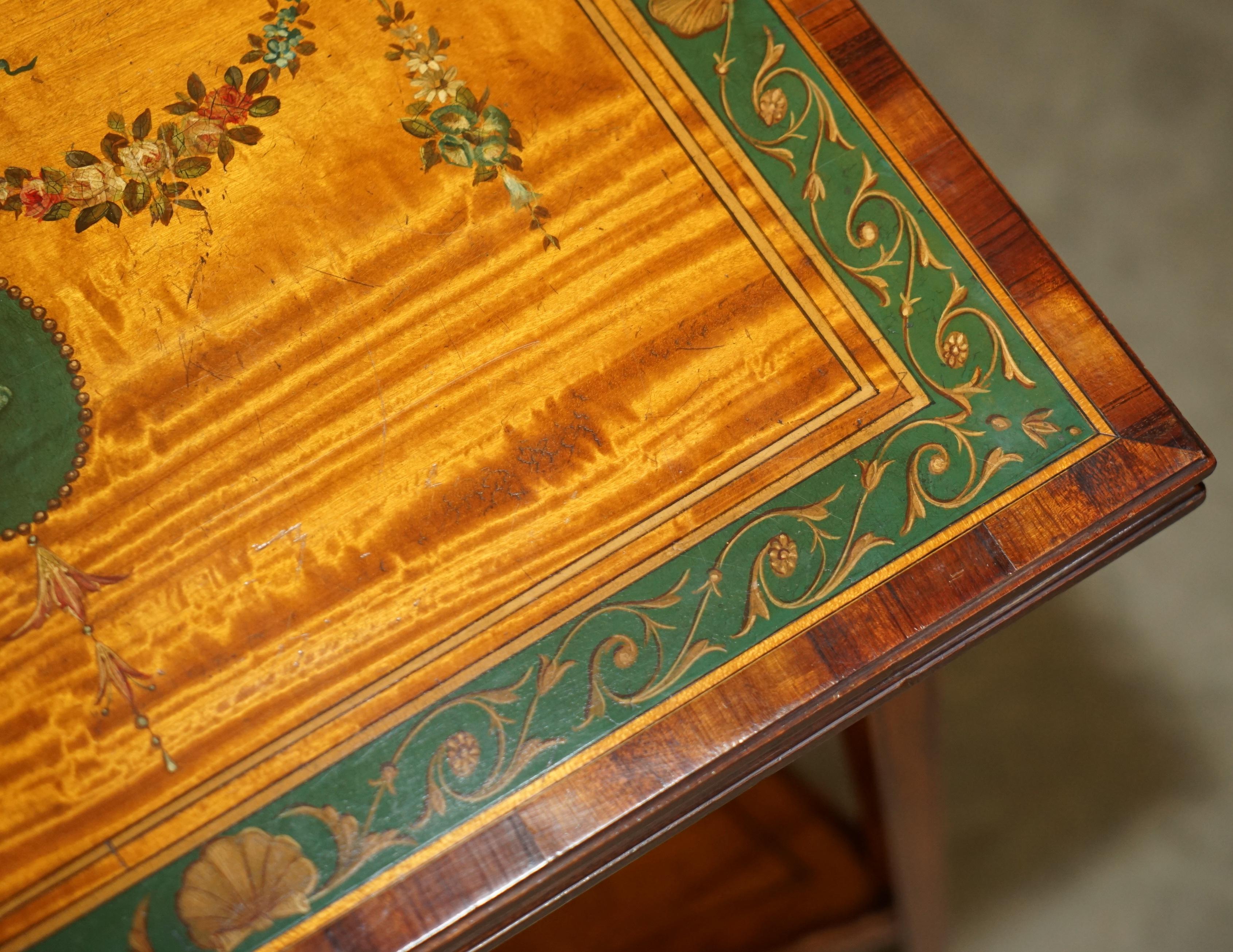 EDITORS CHOICE ANTIQUE HOWARD & SON'S SHERATON REVIVAL GAMES CARDS SiDE TABLE For Sale 1