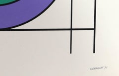 Sin Título, Serigrafía abstracta geométrica de colores de Edival Ramosa