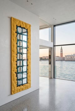 Edizioni del Pesce Meritalia Mirror 2 Wandspiegel von Gaetano Pesce, Gelb-Blau