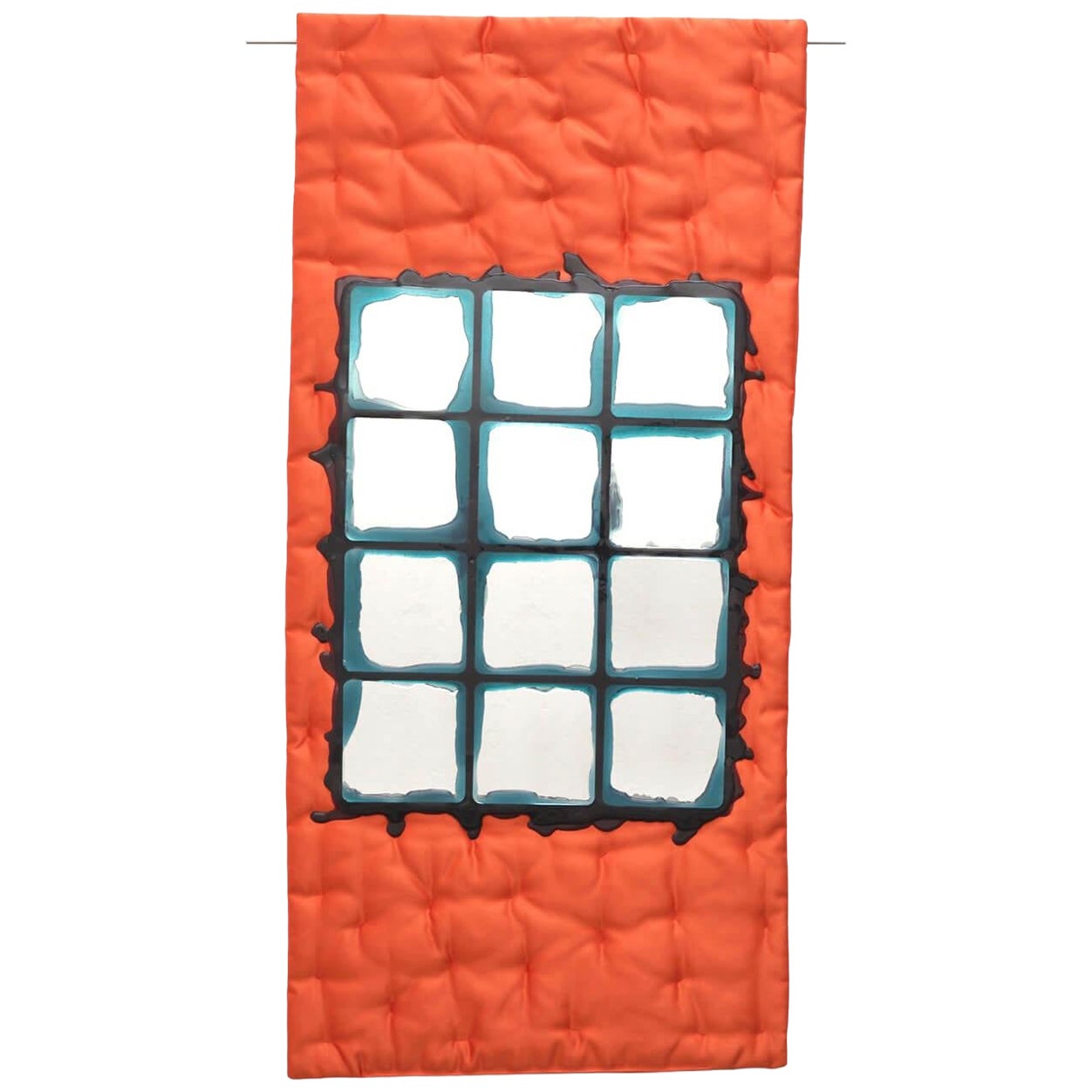 Edizioni del Pesce Meritalia Mirror 3 Wall Mirror by Gaetano Pesce, Orange Blue