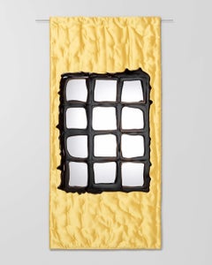 Espejo de pared «Mirror 3» de Edizioni del Pesce Meritalia, diseñado por Gaetano Pesce, amarillo y negro