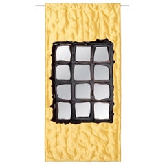 Espejo de pared «Mirror 3» de Edizioni del Pesce Meritalia, diseñado por Gaetano Pesce, amarillo y negro
