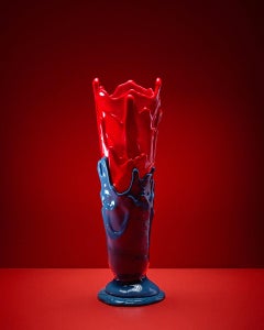 Edizioni del Pesce Meritalia Tall Vase by Gaetano Pesce Limited Edition Blue/Red