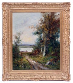 Antique 19th century painting Landscape