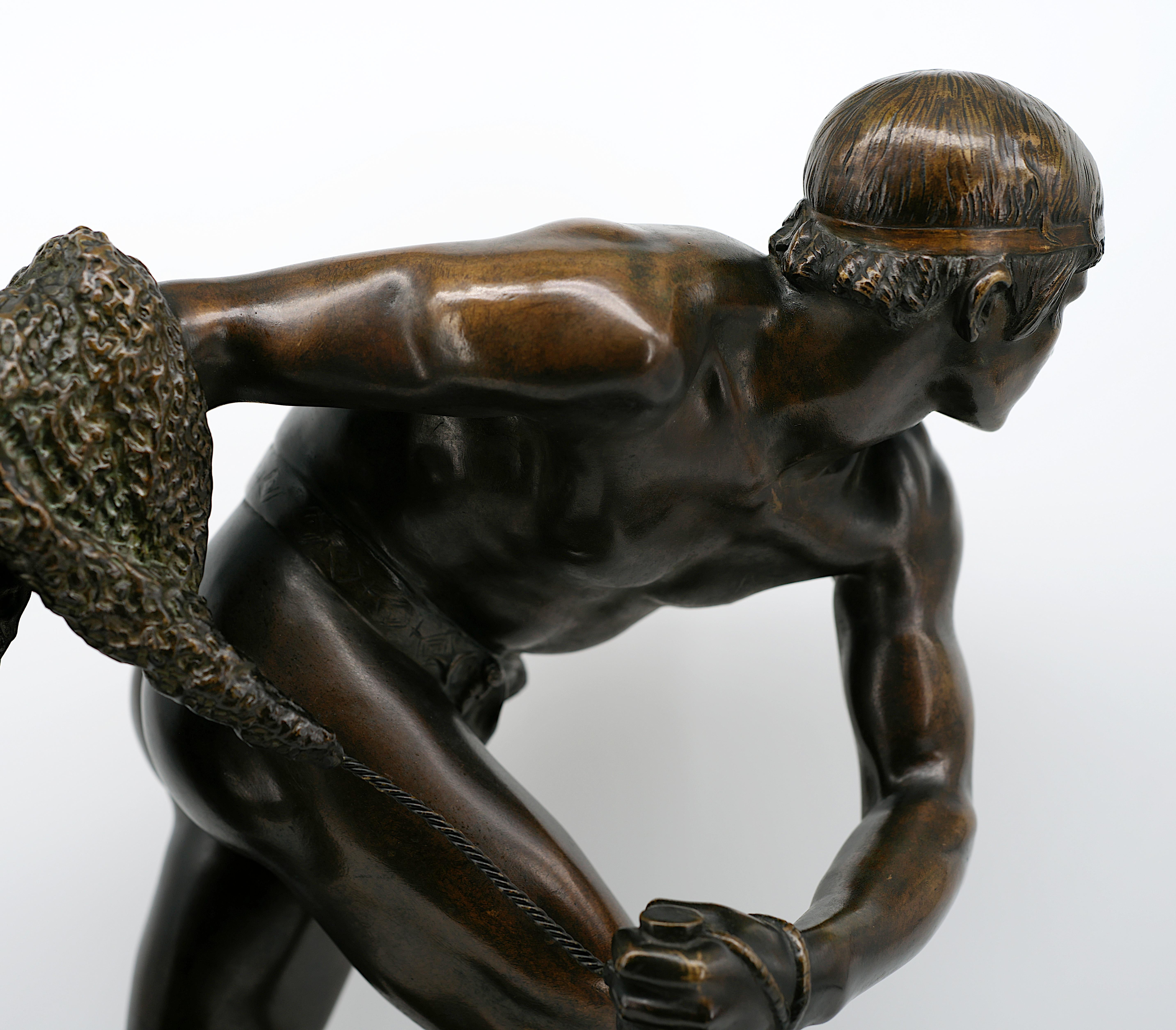 19th Century Edme Anthony NOEL French Art Deco Bronze Retiary Sculpture, 1875 For Sale