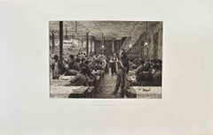 Un Bal Public - Etching by Edme Penauille - 1870s