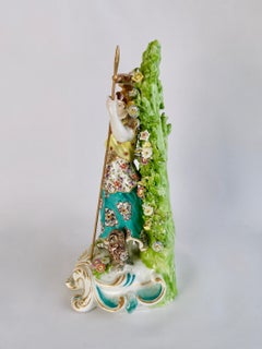 Edmé Samson Porcelain Figure, Derby Style Minerva with Owl, 19th Century