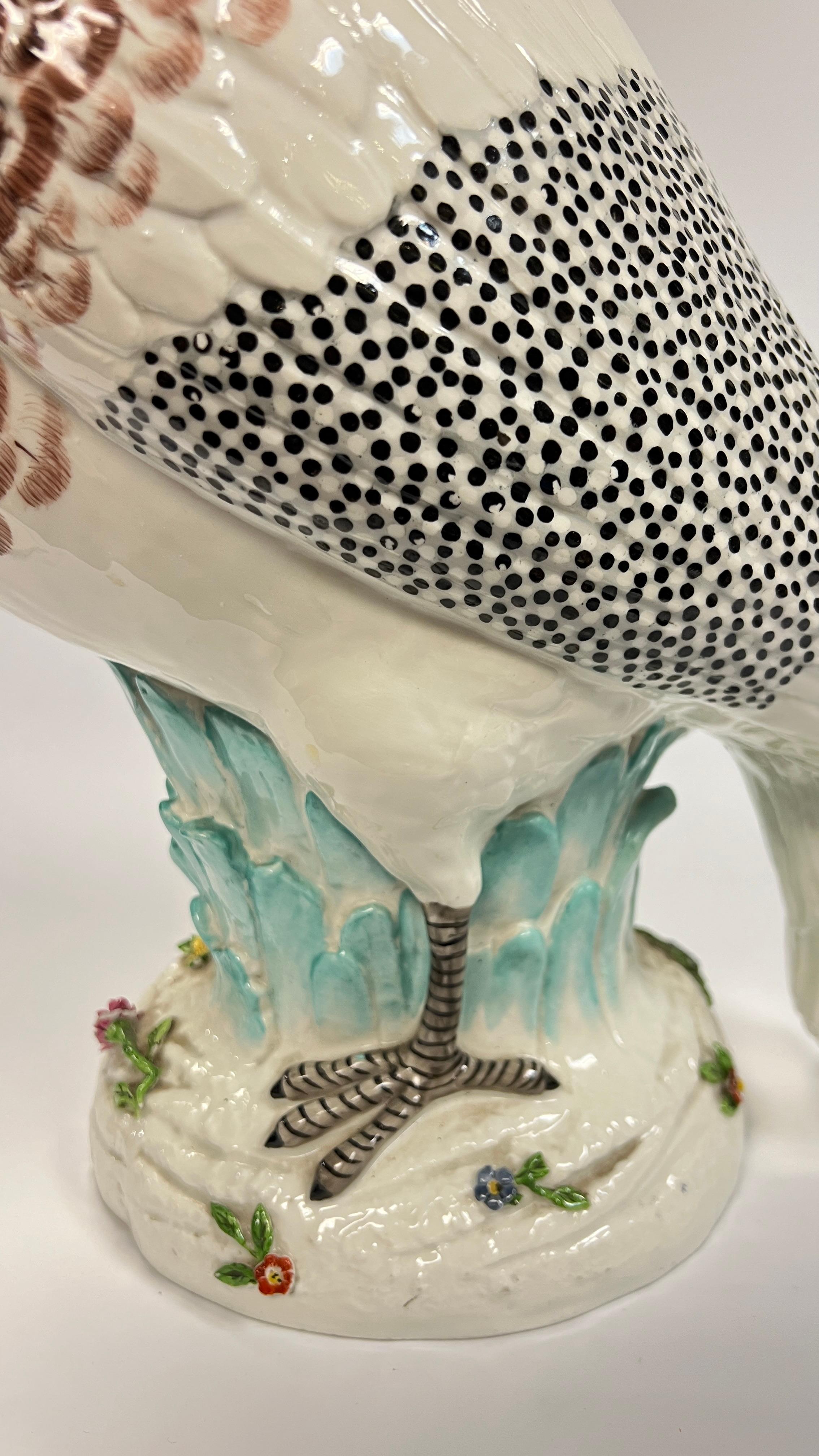 Edme Samson Glazed Porcelain Guinea Fowl Bird Statue 11