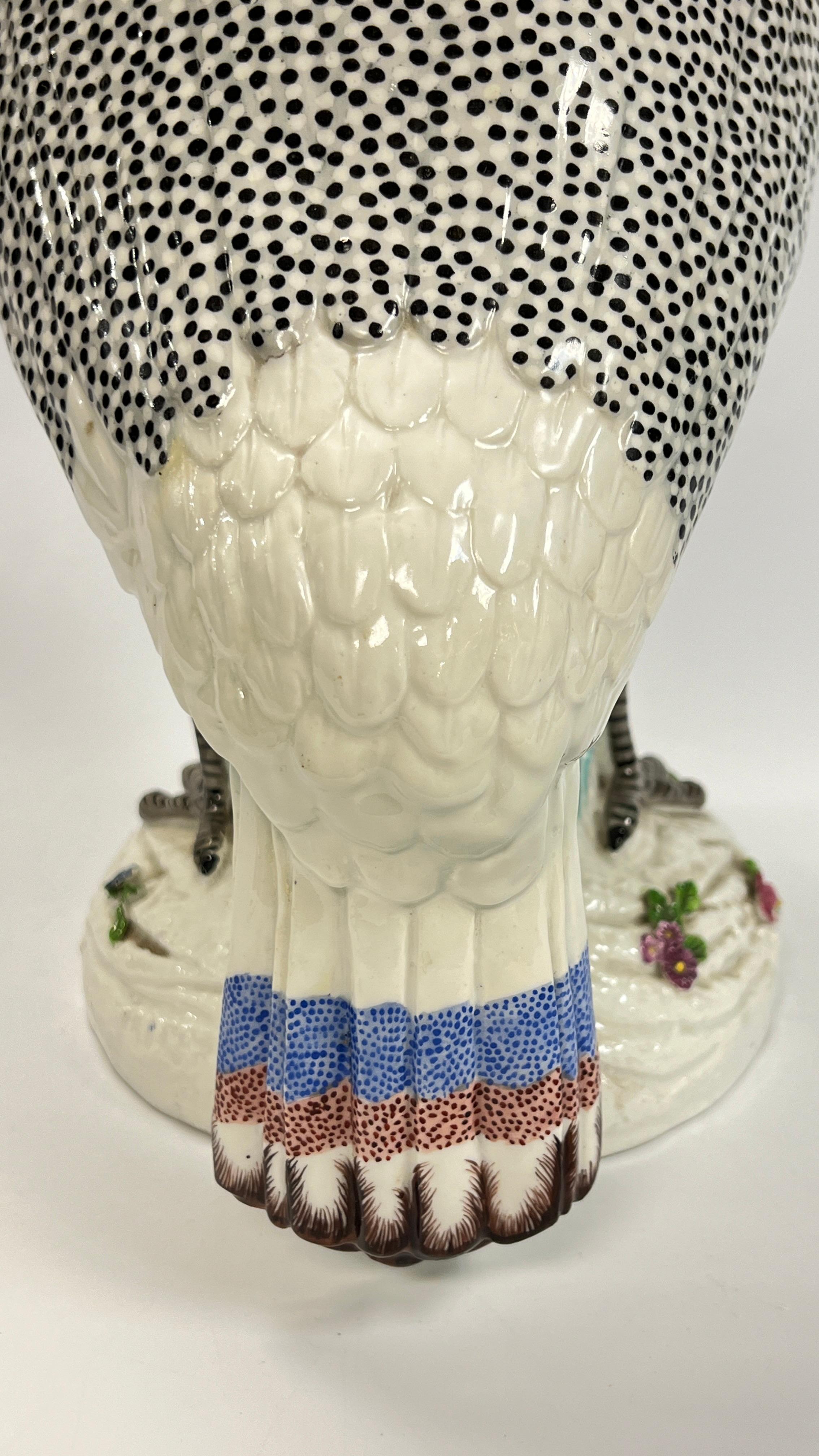 Edme Samson Glazed Porcelain Guinea Fowl Bird Statue 4