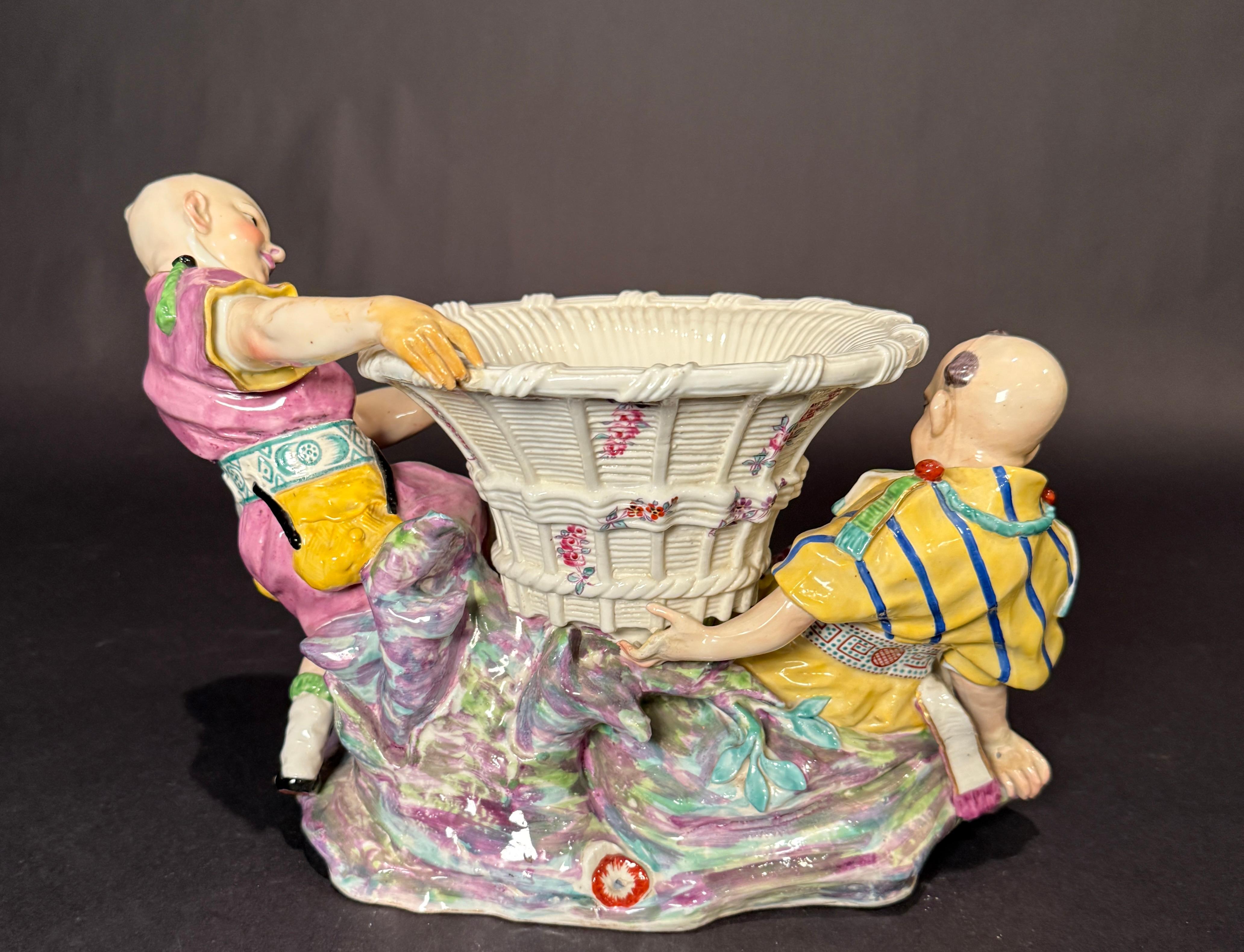 19th Century Edmé Samson Porcelain Chinoiserie Centerpiece Jardiniere For Sale