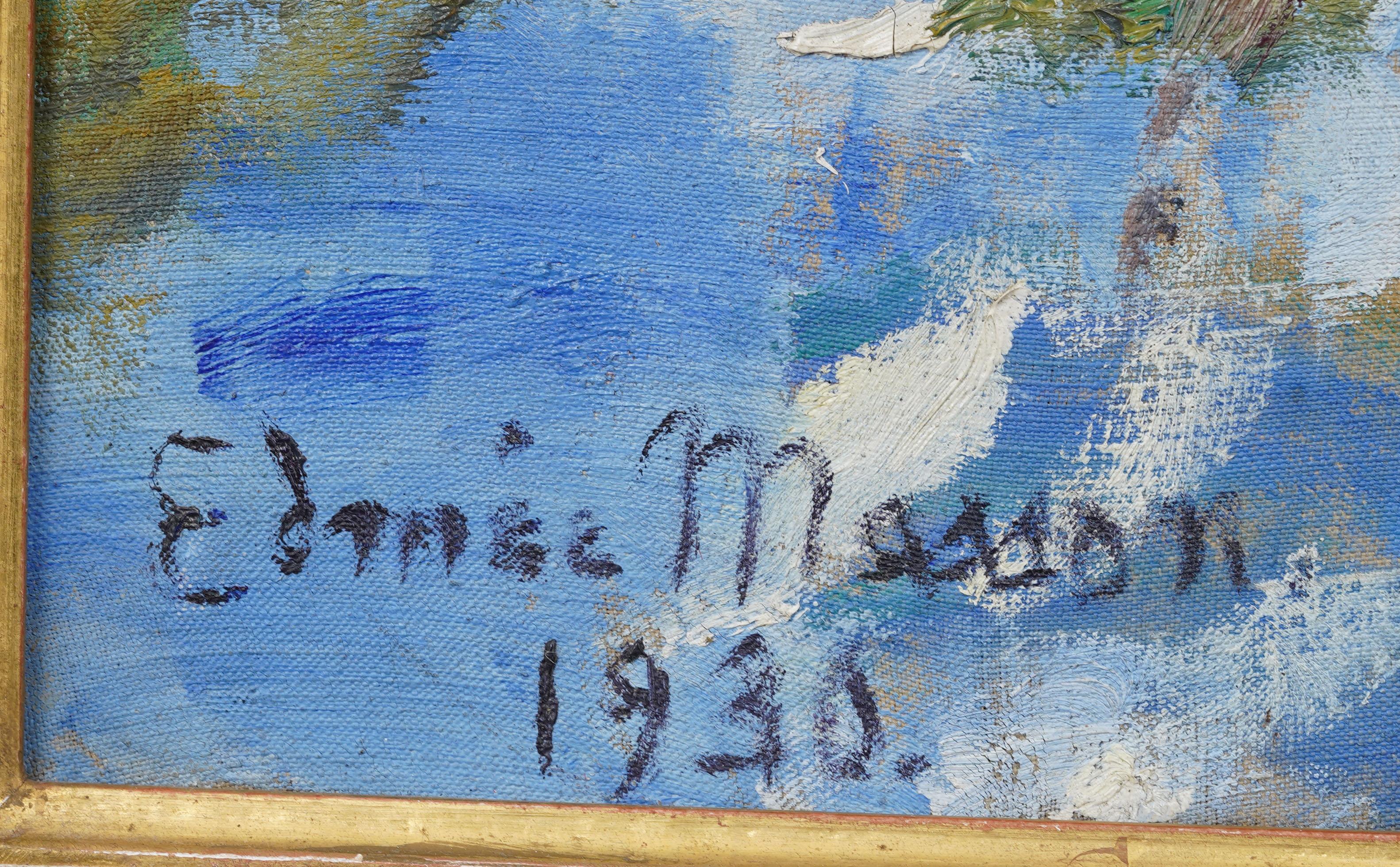 Antique American Modernist Abstract Expressionist Framed Original Oil Painting For Sale 5