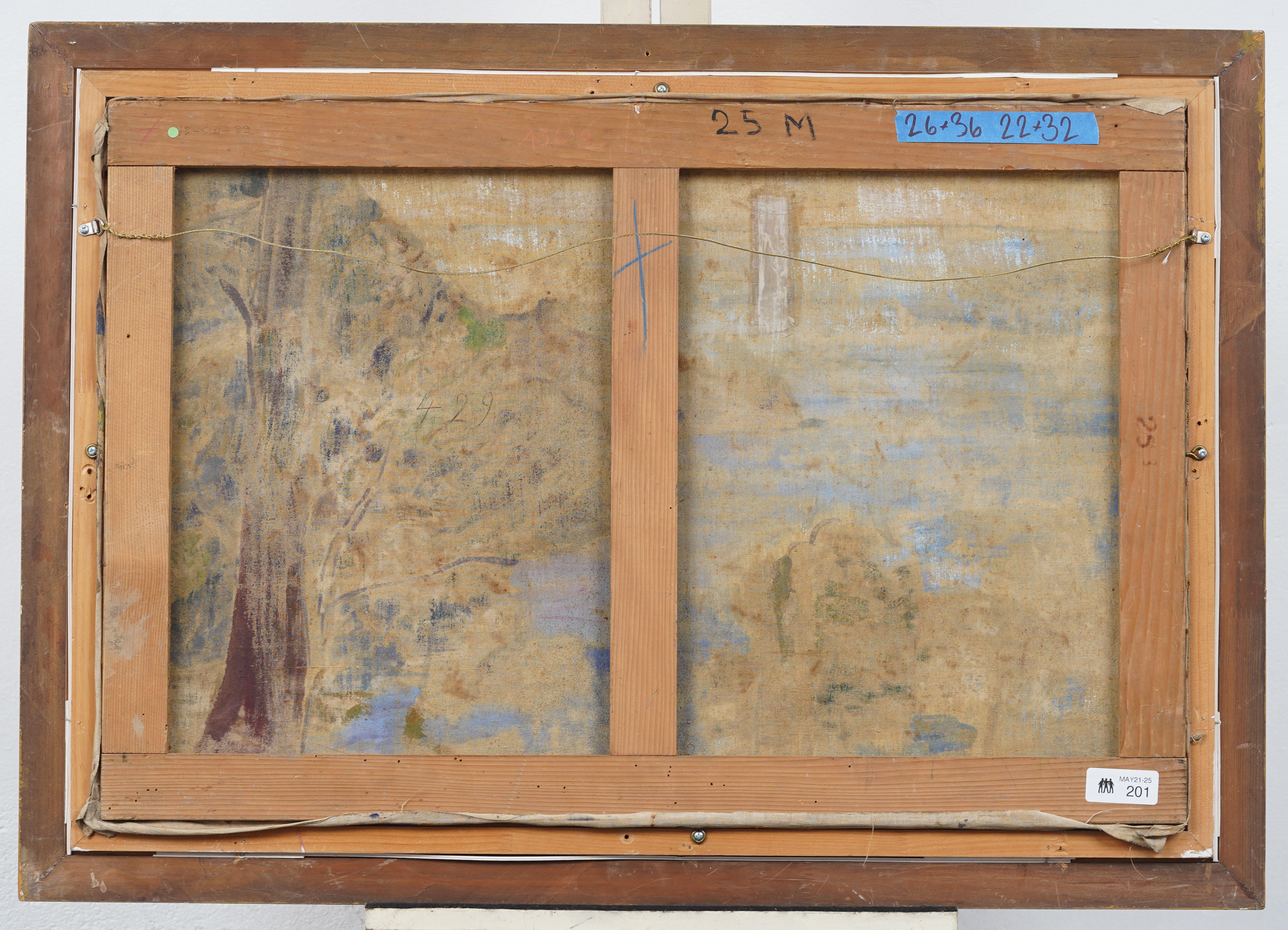 Antique American Modernist Abstract Expressionist Framed Original Oil Painting For Sale 6