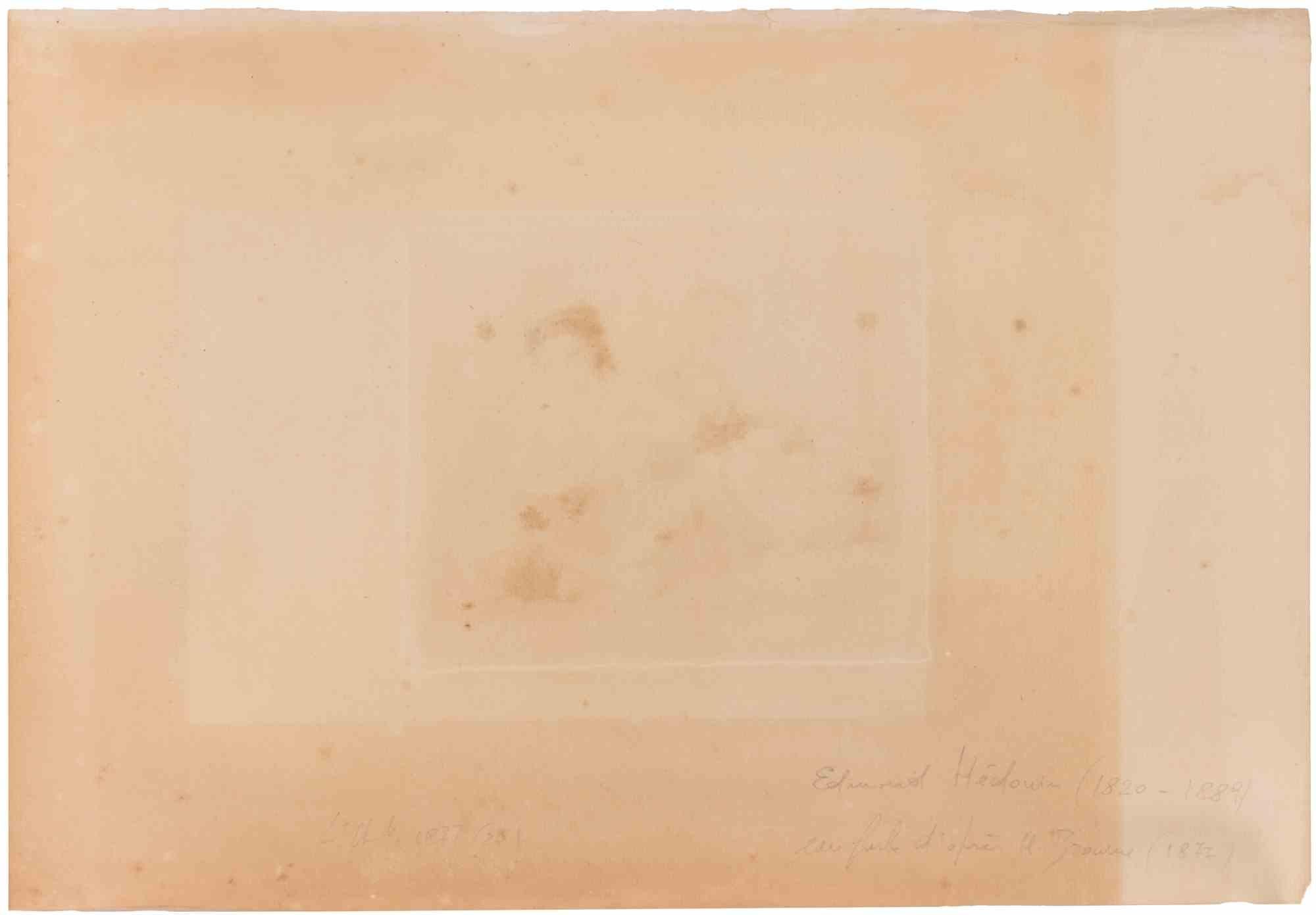 Les Oranges (Souvenir d’Égypte) - Etching by Edmon Hedouin - 1877 For Sale 1