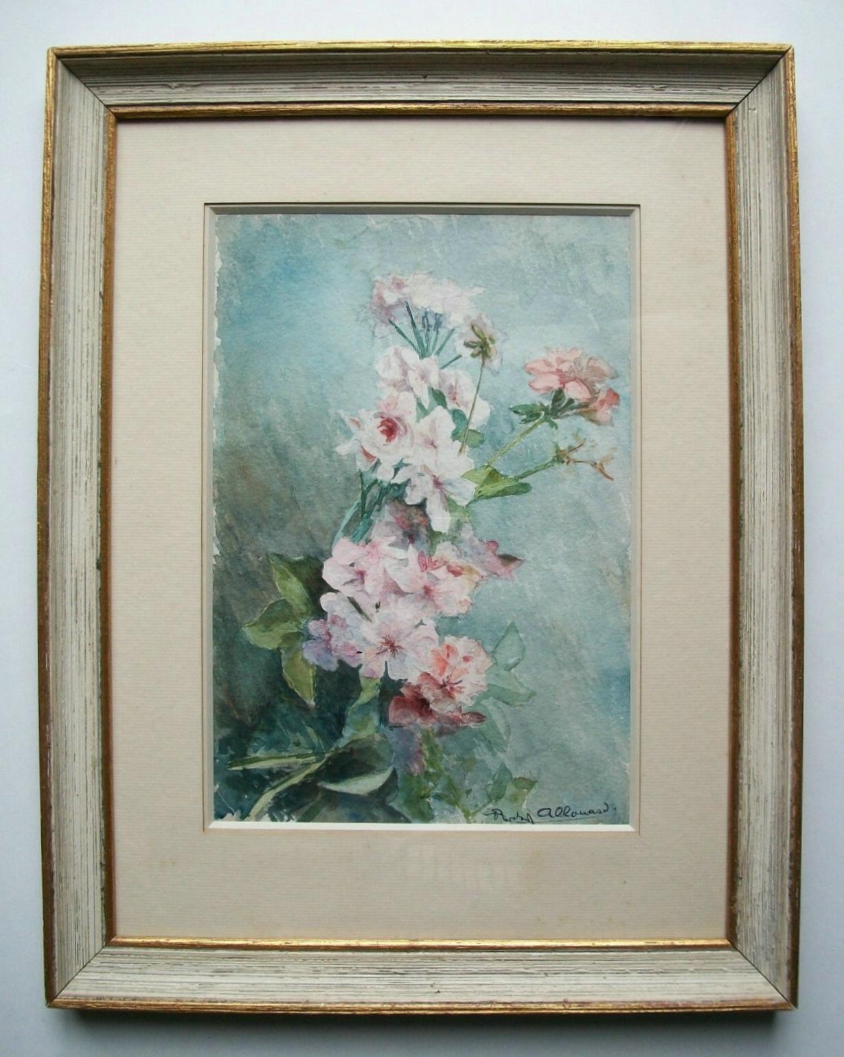 « Still Life of Flowers » d'Edmond Allouard, signé, encadré, début du 20e siècle en vente 3