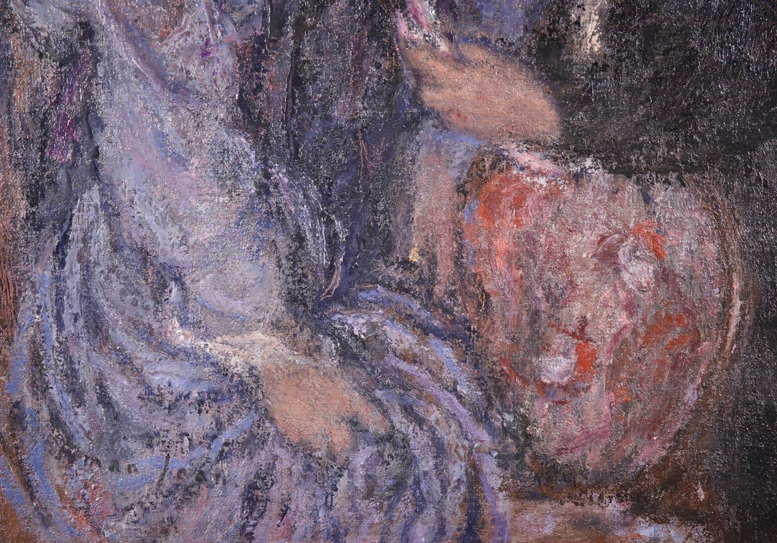 Elegant Women - Impressionist Oil, Figures in Interior Edmond Francois Aman-Jean 3