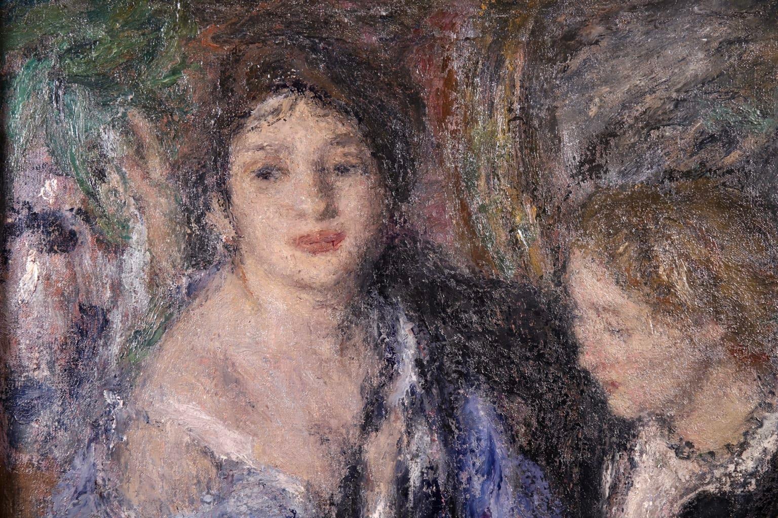 Elegant Women - Impressionist Oil, Figures in Interior Edmond Francois Aman-Jean 5