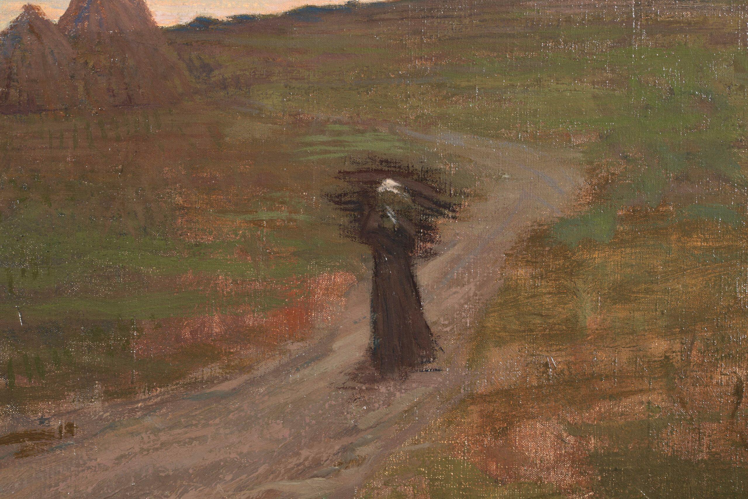Heading Home - Sunset - Symbolist Figure in Landscape Oil by Edmond Aman-Jean For Sale 6