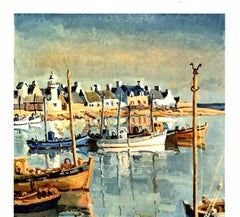 Original FRANCE BRITTANY, French National Railroads 1953  vintage travel poster