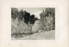 Antique "Bords De La Marne" original etching