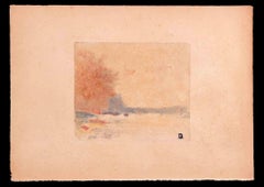 Landscape - Original Etching by Edmond Cuisinier - Early 20th Century