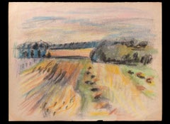 Landscape - Original Etching by Edmond Cuisinier - Early 20th Century