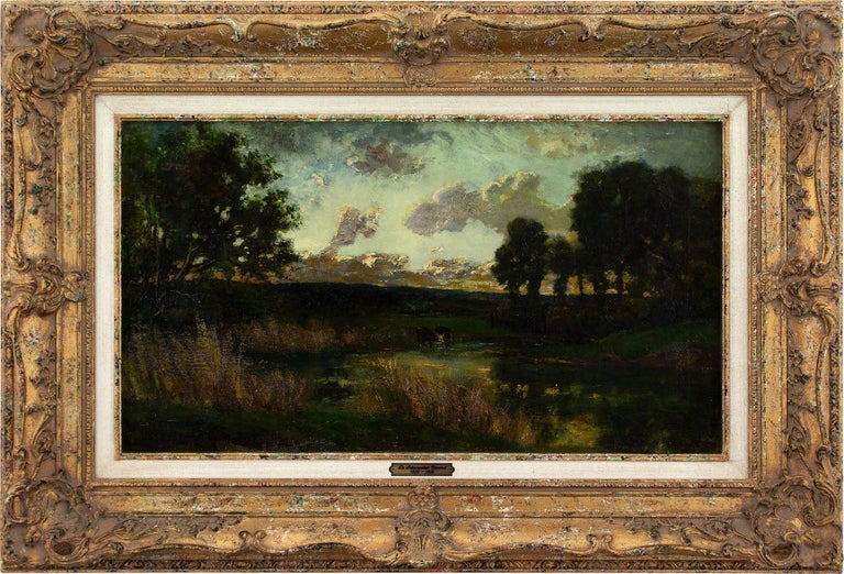 Edmond de Schampheleer Edmond De Schampheleer, River Landscape With Cattle, Oil Painting For