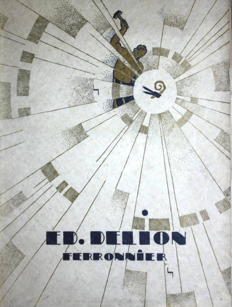 Edmond Delion Large French Art Deco Wrought Iron Chandelier, circa 1920 3
