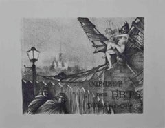 Cabaret des Arts - Original Etching by Edmond Gros - 1902