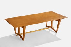 Edmond J. Spence, table basse, bouleau, laiton, Suède, années 1950