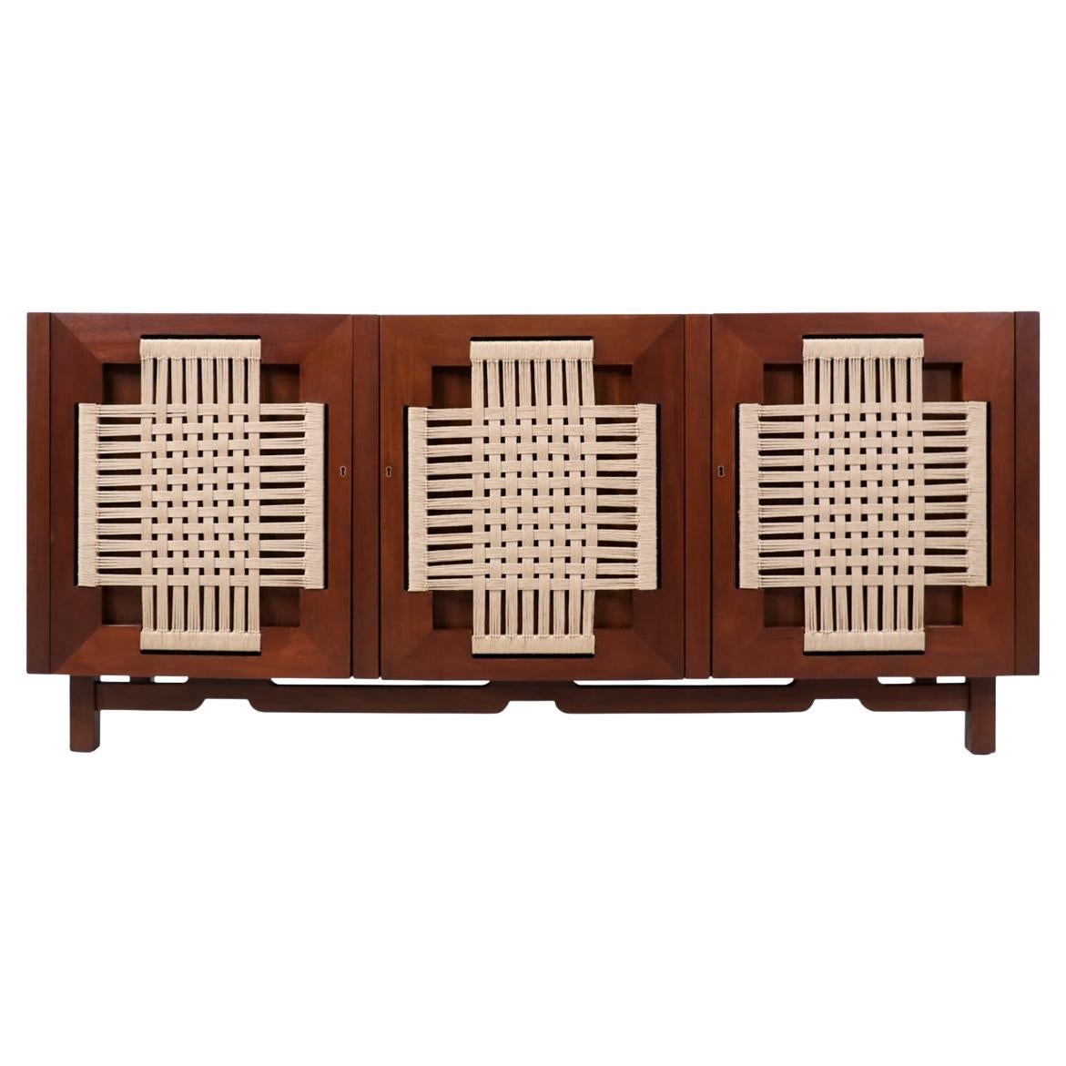 Edmond J. Spence Credenza with Rush Chord Doors for Industria Muebleria