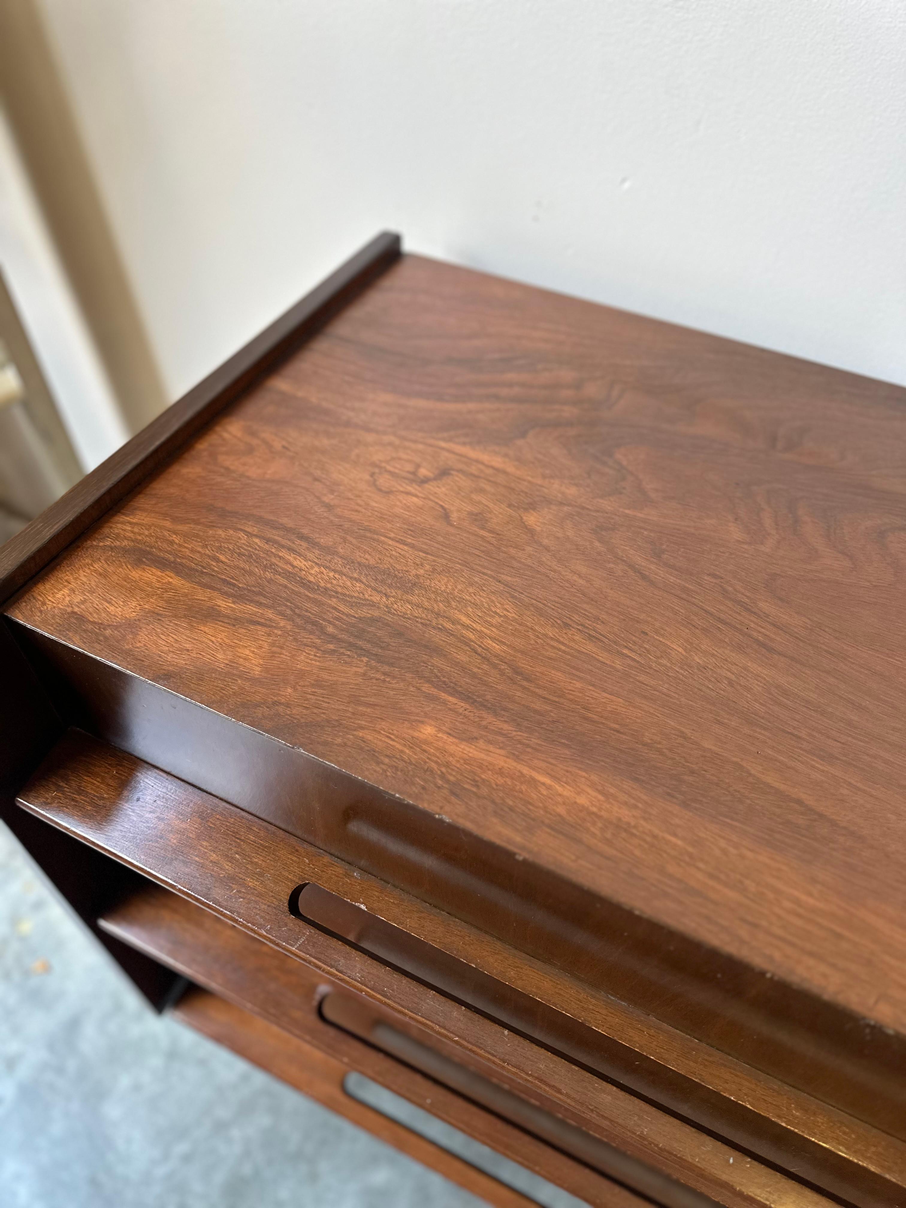 Mid-Century Modern Edmond J. Spence Dark Walnut Lowboy Dresser , mcm