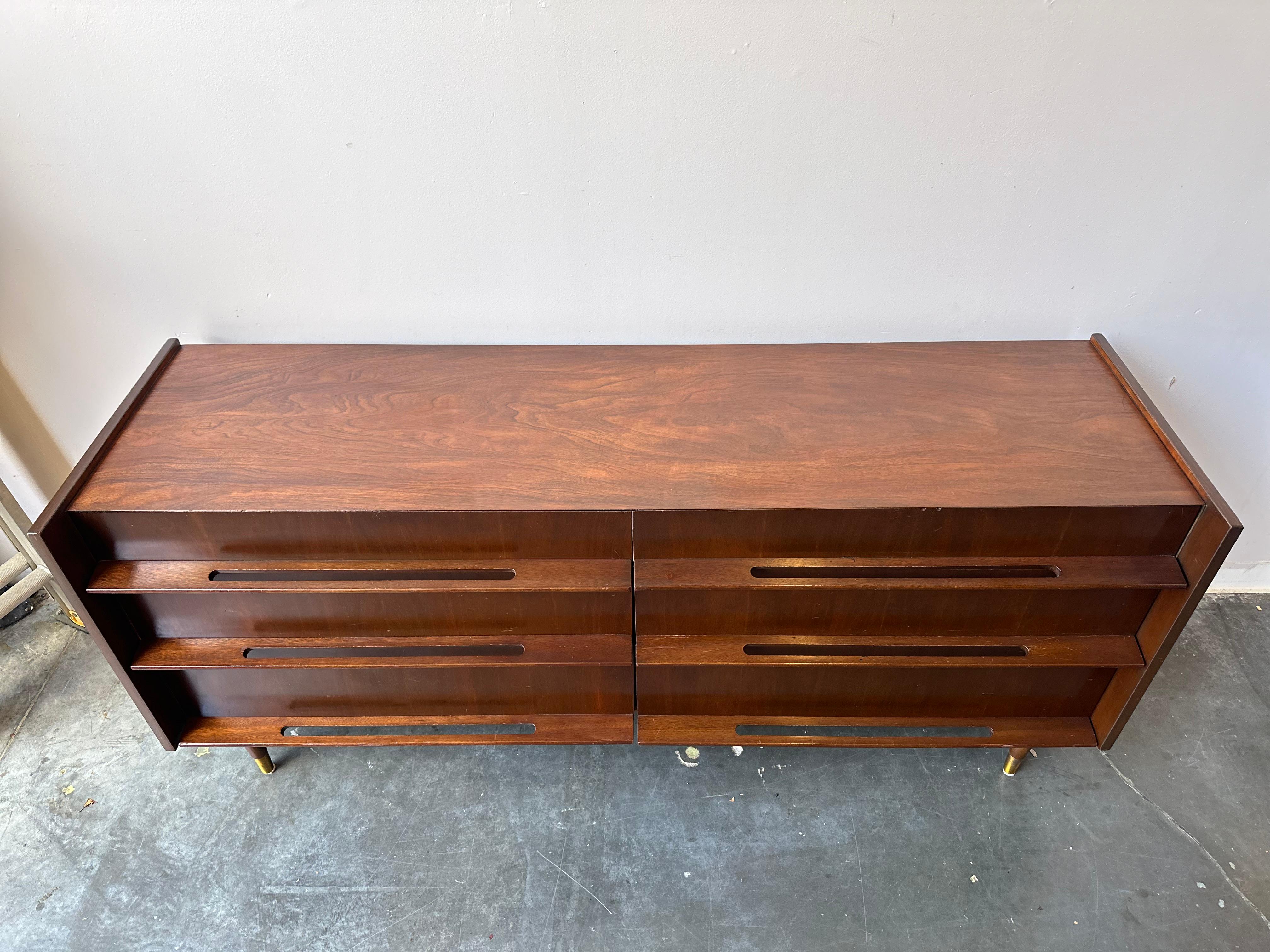 Swedish Edmond J. Spence Dark Walnut Lowboy Dresser , mcm