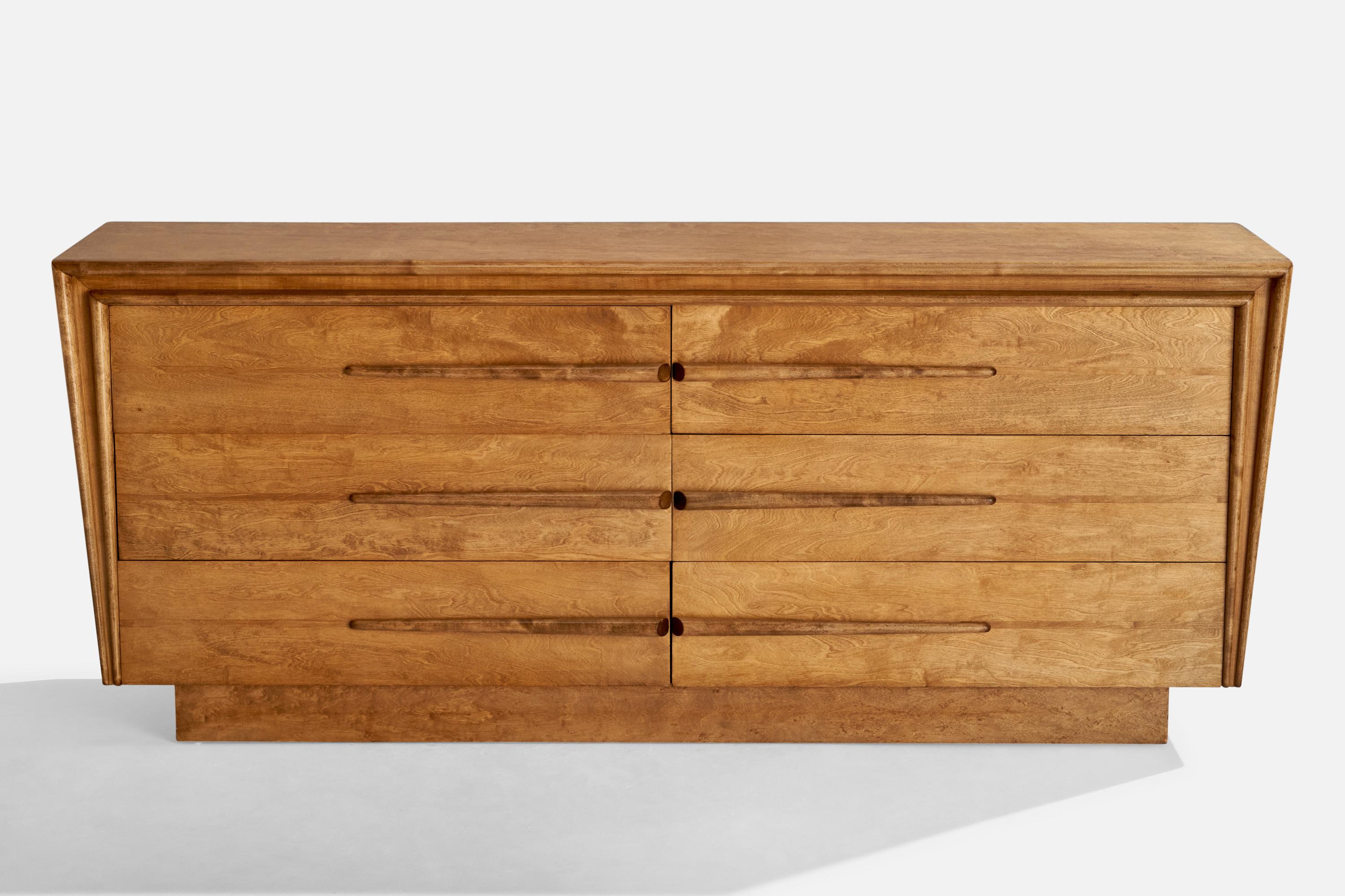 Mid-Century Modern Edmond J. Spence, Dresser, Birch, Sweden, 1950s For Sale