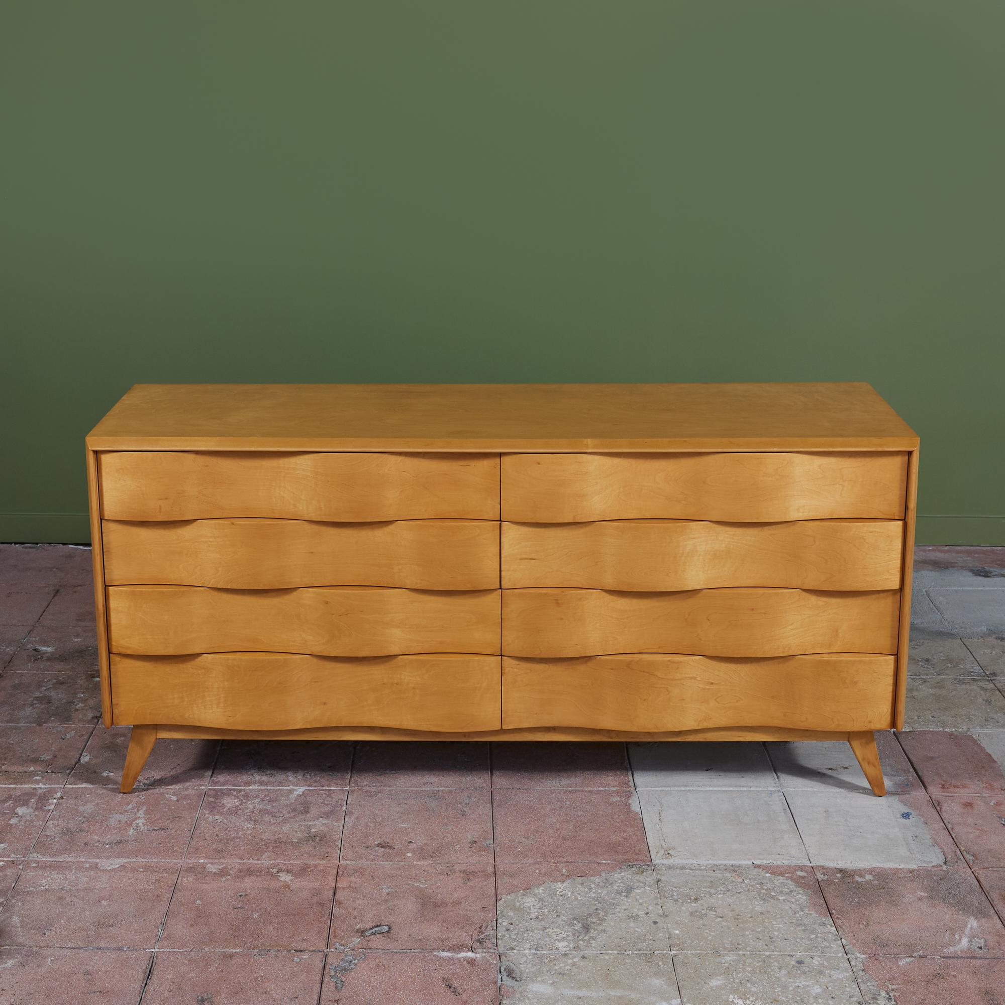 Edmond J. Spence Wave Eight-Drawer Dresser In Excellent Condition In Los Angeles, CA
