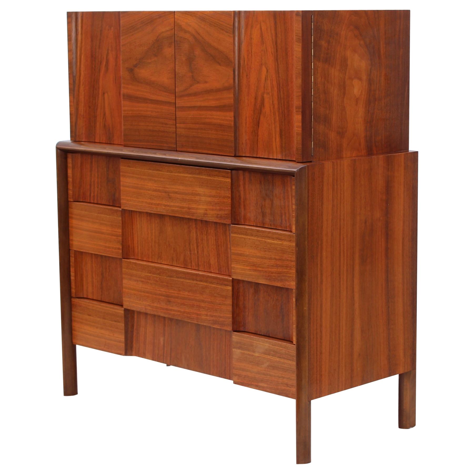 Edmond J Spence Mid-Century Modern Highboy Dresser