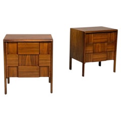 Edmond J. Spence, Sculptural Nightstands, Walnut, Sweden, 1950s
