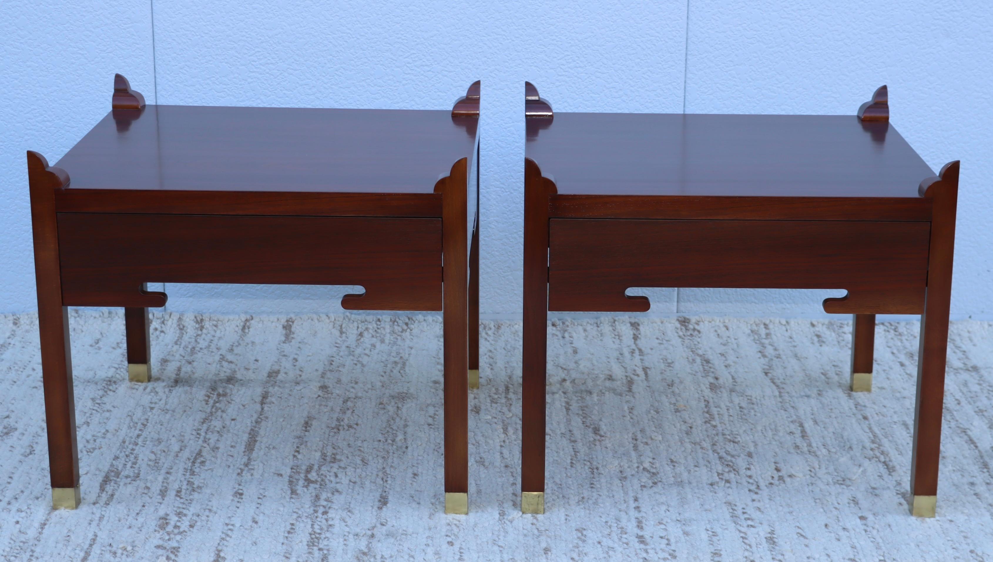 Mid-20th Century Edmond J. Spence Single Drawer Walnut End Tables For Sale