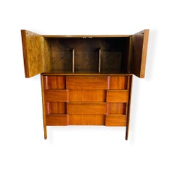 Edmond J. Spence Walnut Woodblock Gentleman’s Chest