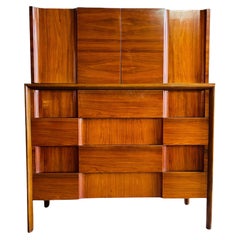 Edmond J. Spence Walnut Woodblock Gentleman’s Chest
