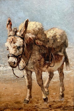 'A Donkey by the Sea' by Edmond Joseph de Pratere (1826 – 1888)