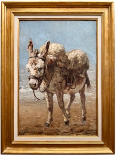 'A Donkey by the Sea' by Edmond Joseph de Pratere (1826 – 1888)