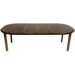Edmond J. Spence Mixed Wood Oval Extension Dining Table w Burled Elm & Walnut y
