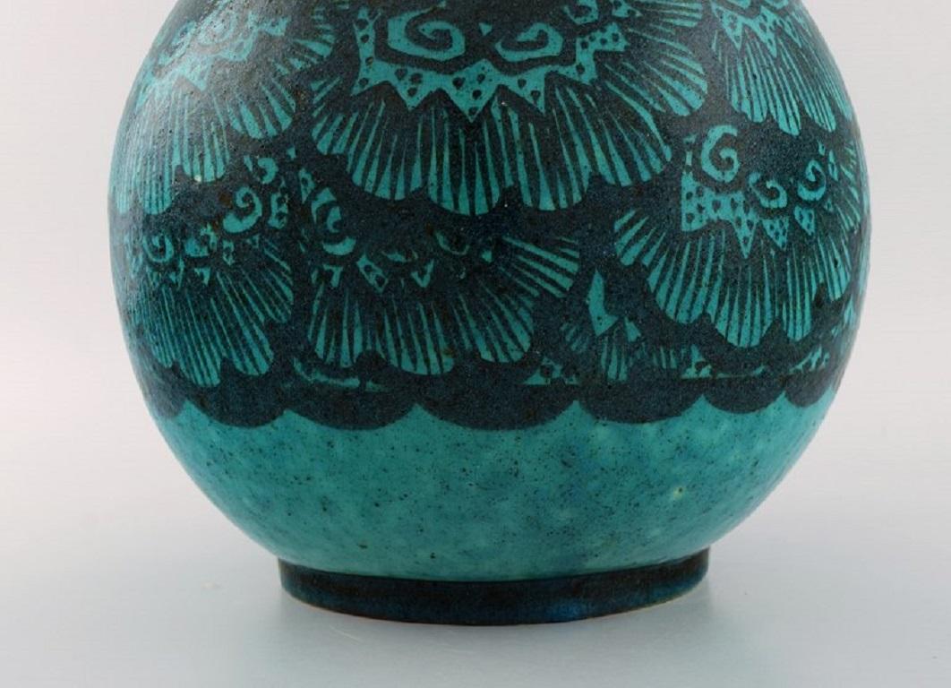 Edmond Lachenal, France, Large Round Unique Vase, 1920s/30s In Excellent Condition In Copenhagen, DK