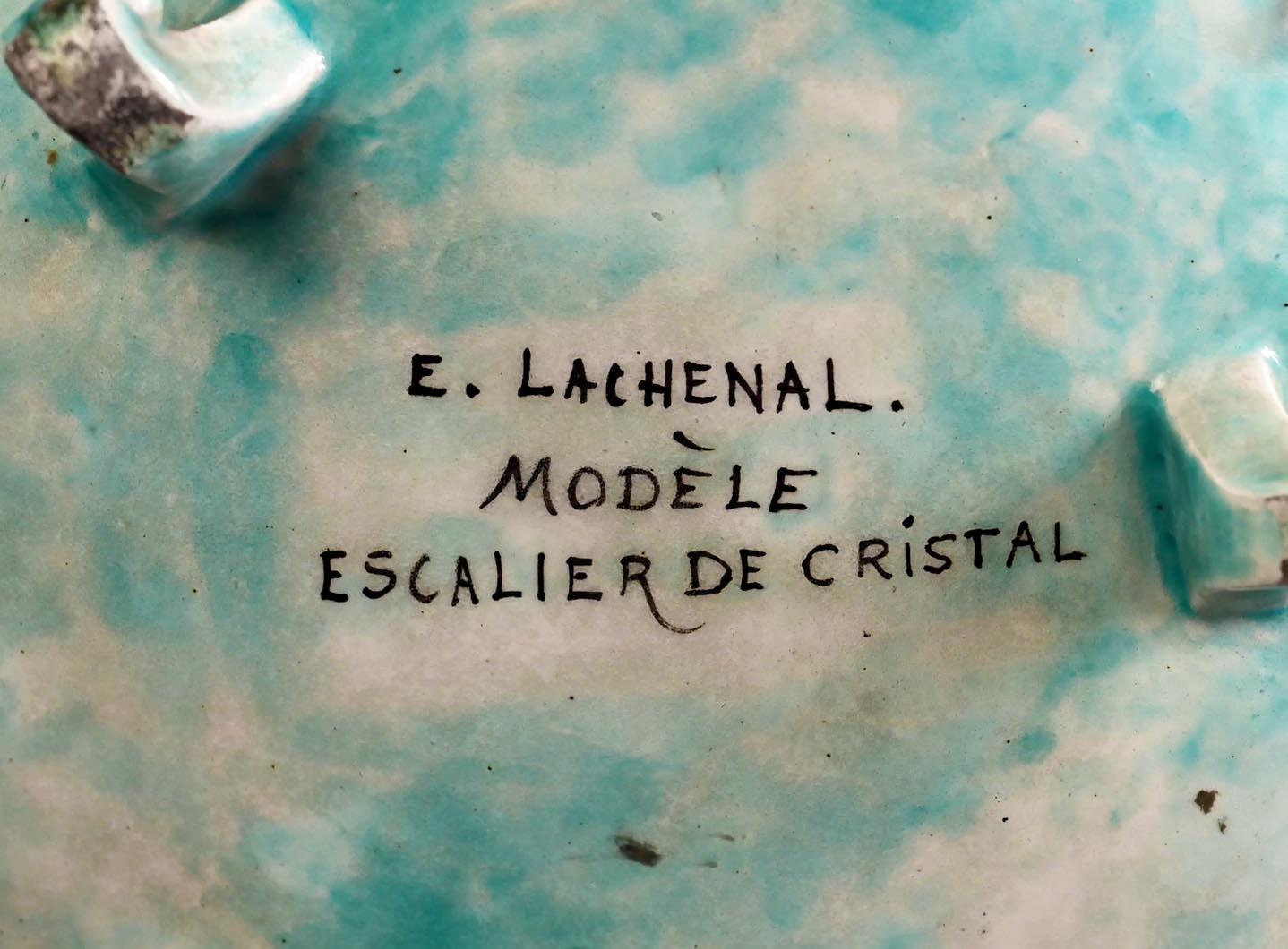 Bol décoré de fleurs Edmond LACHENAL pour L'ESCALIER DE CRISTAL en vente 2
