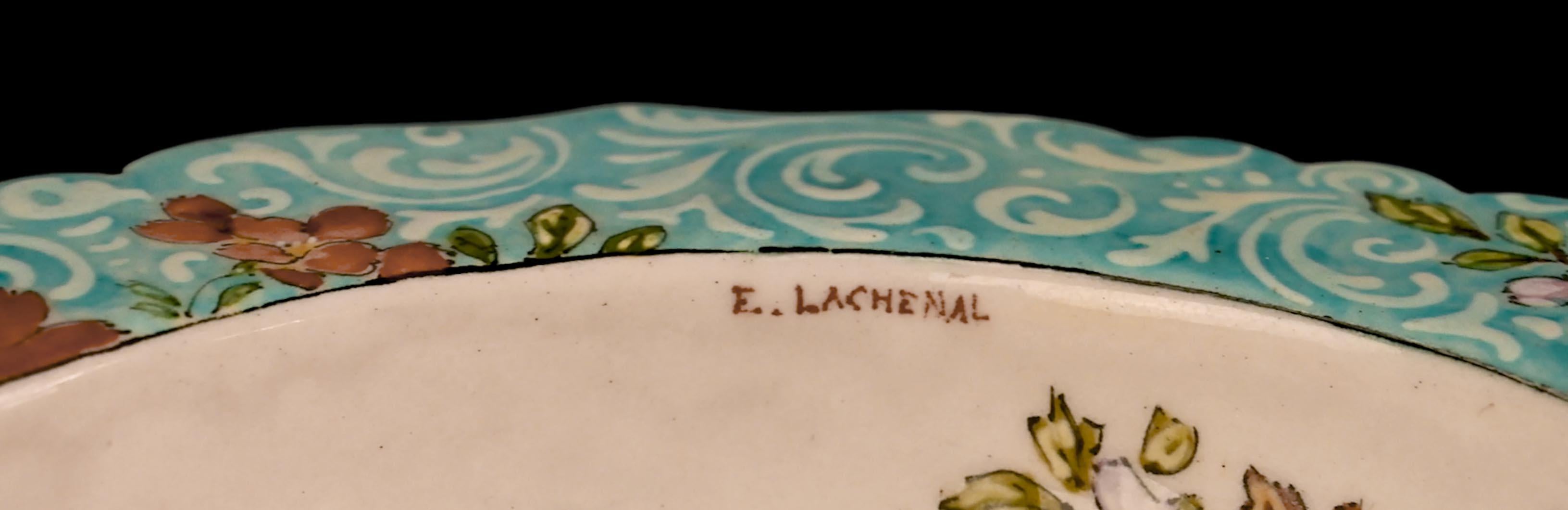 Poterie Bol décoré de fleurs Edmond LACHENAL pour L'ESCALIER DE CRISTAL en vente